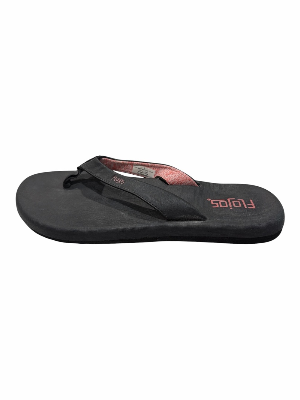 Flojos Women's Jersey Josie Memory Foam Flip Flop Thong Sandal Black/Pink Size 8
